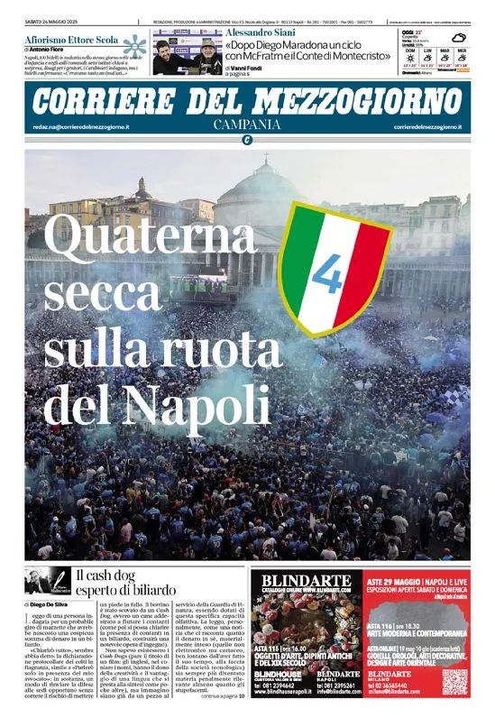Prima-pagina-corriere del mezzogiorno-del-2025-05-24